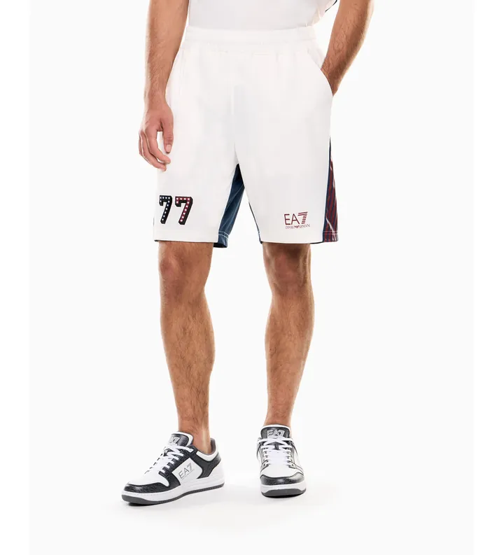 EA7 para hombre. 7M001418_AF13537 Shorts Graphic blanco (3XL), Casual, Deportivo, Multideporte, Poliéster