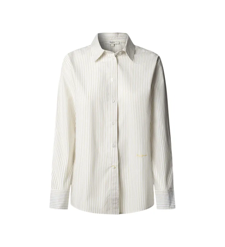 Pepe Jeans para mujer. PL3051389 Camisa Bavi amarillo (M), Casual, Algodón, Clásico, Manga larga
