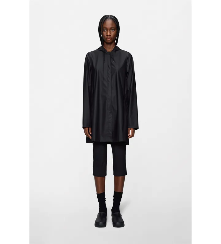 Rains para mujer. 18050 Chaqueta A-Line negro (L), Casual, Impermeable, Poliéster