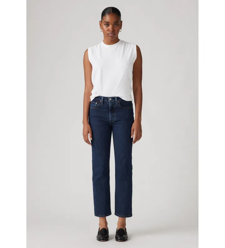 Levi's para mujer. 36200-0179 Jeans 501 Crop Salsa Stonewash marino (25/26), Azul, Casual, Algodón, Denim, Sostenible
