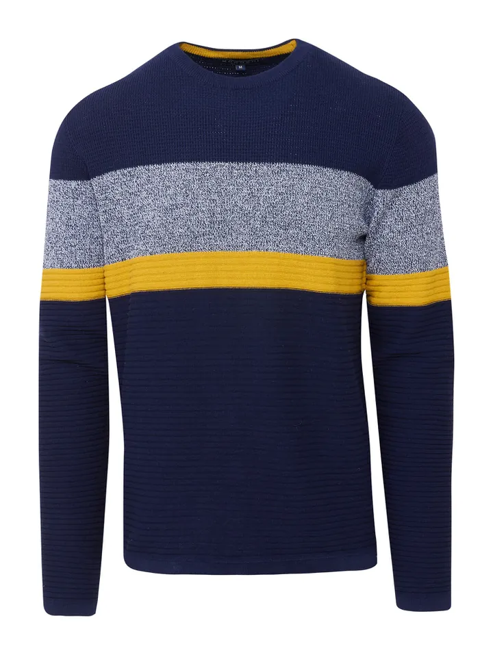 KOROSHI Jersey  navy / amarillo / gris moteado
