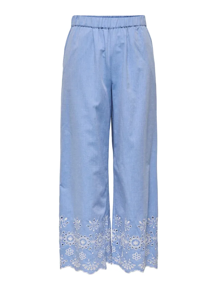 JDY Pantalón 'JDYMARINA' azul claro / blanco