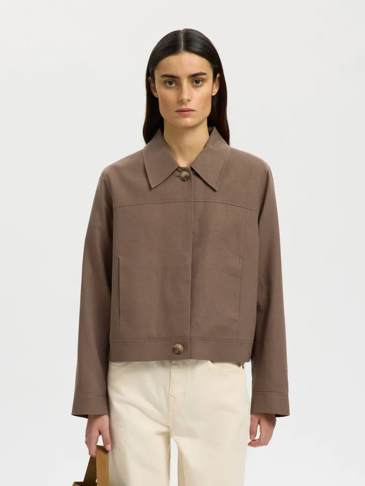 SELECTED Chaqueta de entretiempo  marrón