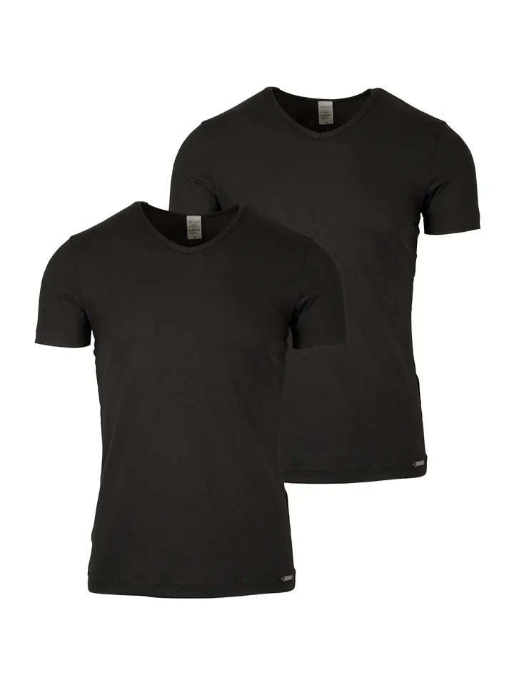 Olaf Benz Camiseta térmica ' V-Neck 'RED 1601' 2-Pack ' negro