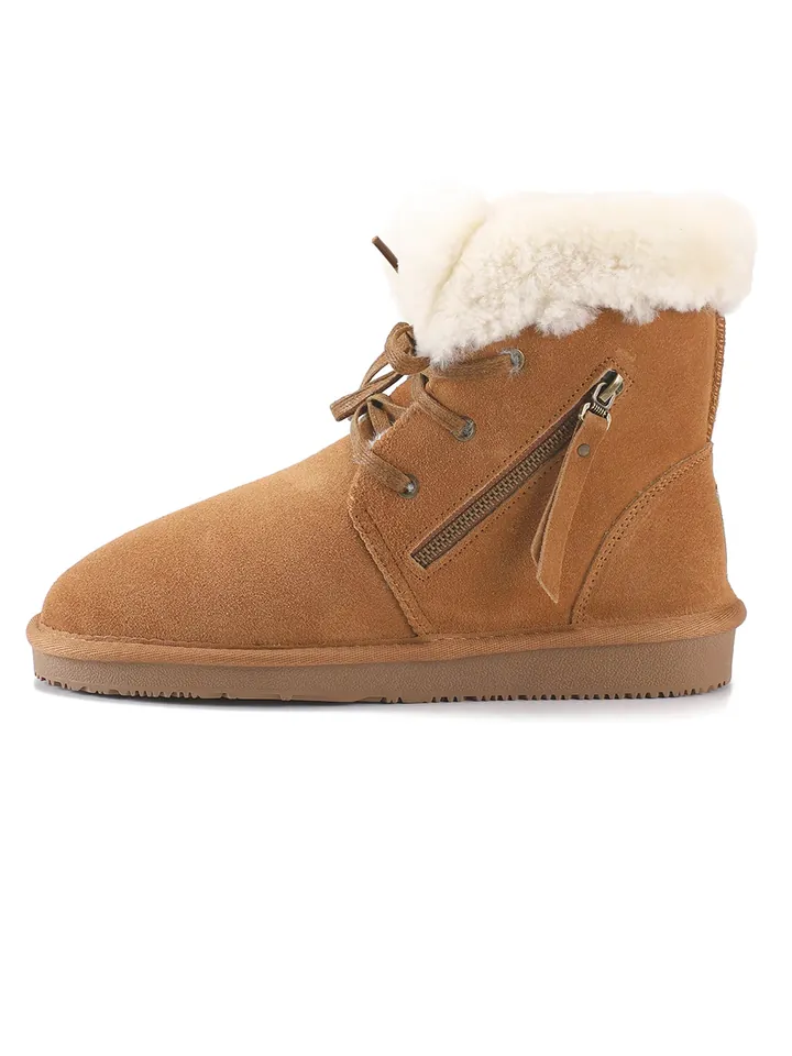 Gooce Botas de nieve 'Agarita'  marrón / blanco natural