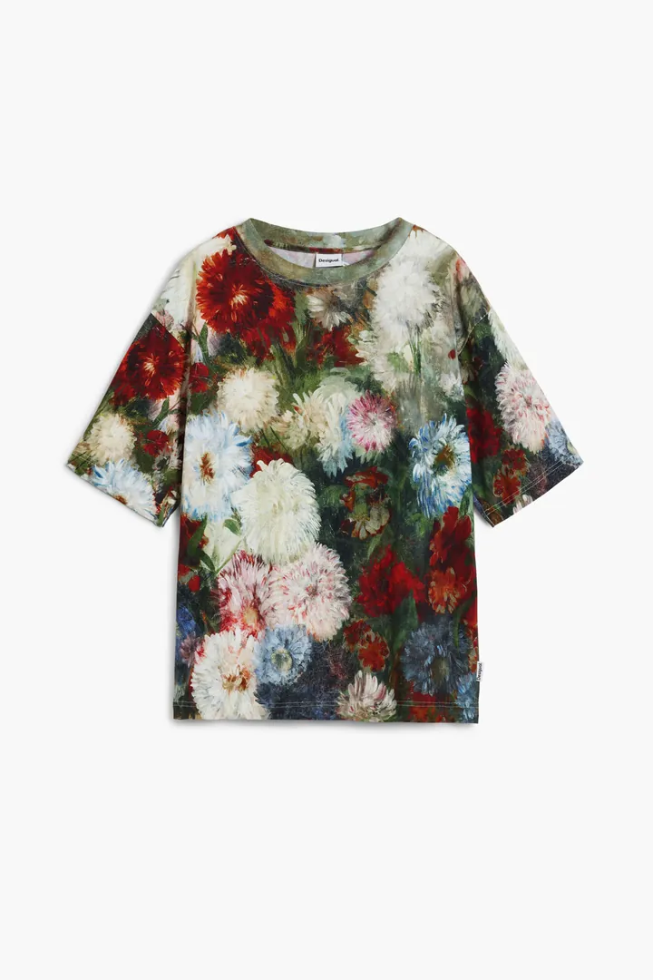 Desigual, Camiseta manga corta jardin, Hombre, Algodon, Verde, S