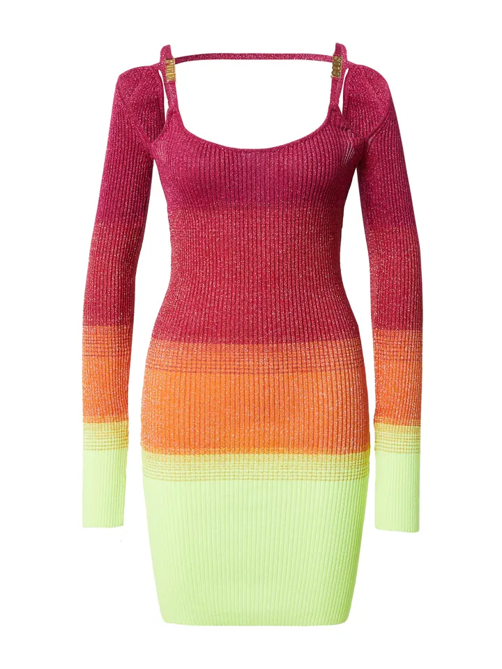 GCDS Vestido de punto lima / naranja / fucsia / frambuesa