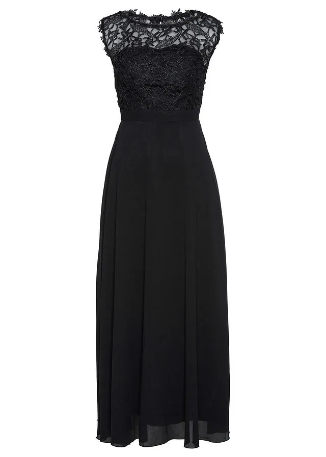Vestido largo con encaje