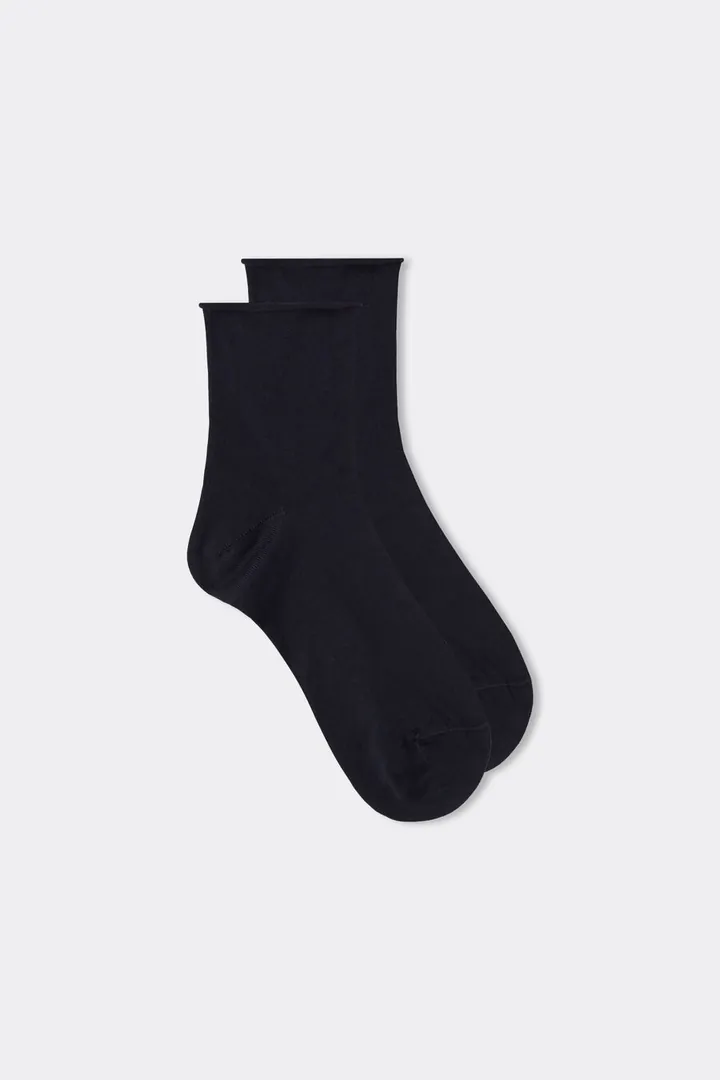 Intimissimi Calcetines Muy Cortos de Algodón Superior Hombre Azul Tamaño 40-41