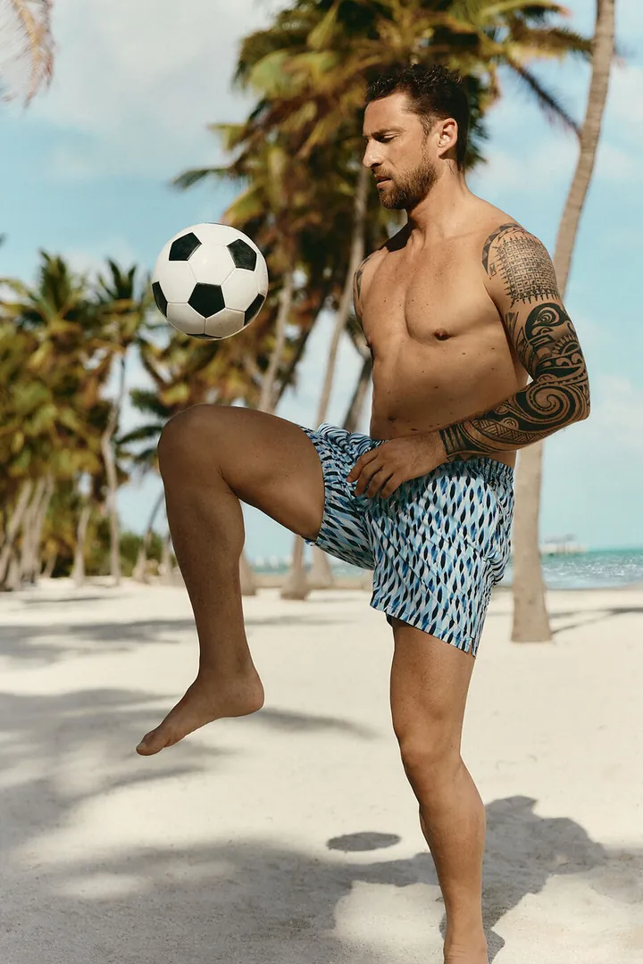 Intimissimi Bañador Bóxer con Estampado de Gotas Azul/Blanco Hombre Azul Tamaño L