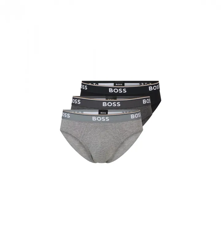 BOSS para hombre. 50475273 Pack 3 Slips Breve 3P gris (S), Homewear, Algodón