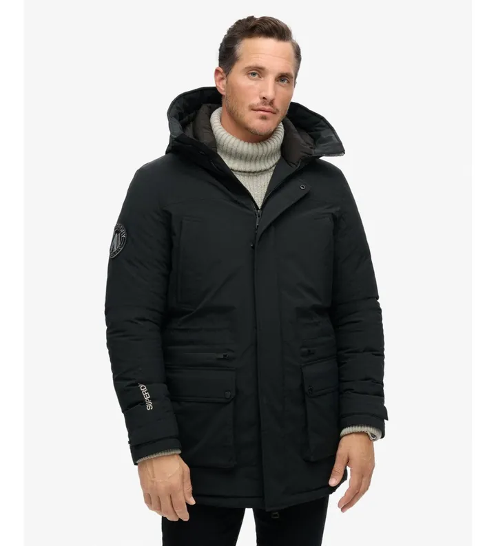 Superdry para hombre. M5011909A Parka City Padded negro (M), Casual, Poliéster Reciclado