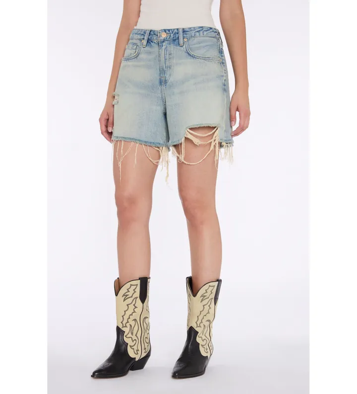 7 For All Mankind para mujer. 7U668066PAS Shorts Monroe Long azul (25), Casual, Algodón