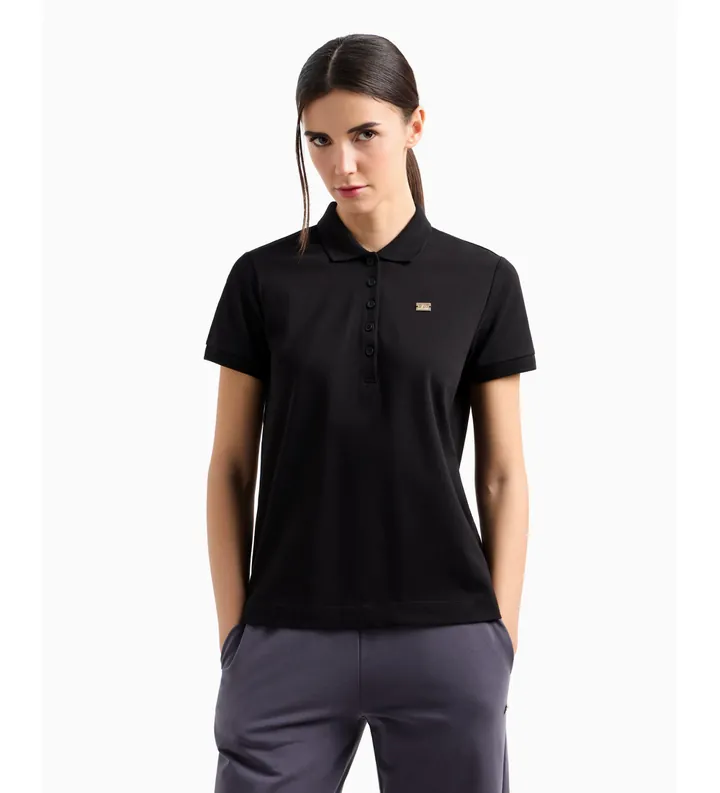 EA7 para mujer. 7W000030_AF12450 Polo Micro negro (3XL), Casual, Algodón, Manga corta