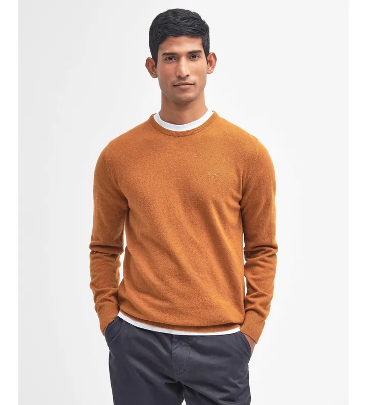 Barbour para hombre. MKN0345 Jersey Essential naranja (XL), Casual, Lana, Poliéster