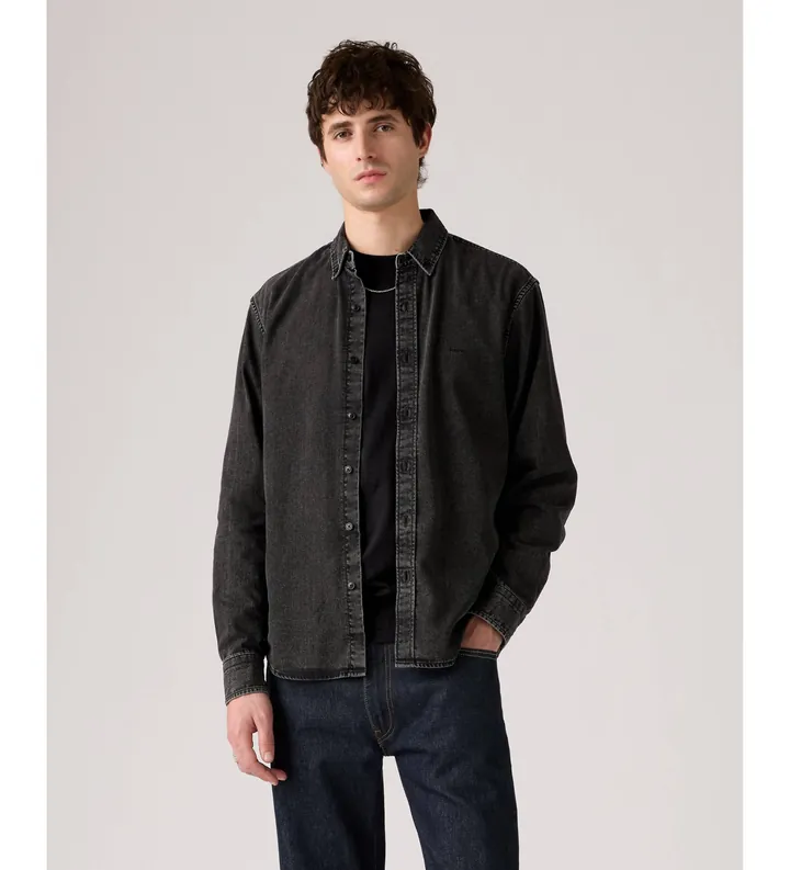 Levi's para hombre. A7210-0038 Camisa de Botones Authentic negro (L), Casual, Algodón, Manga larga