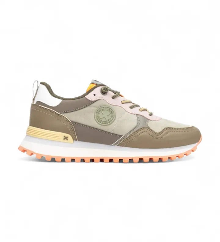 Xti para mujer. 14415603-KAKI Zapatillas 144156 verde (36), Plano, Cordones, Casual