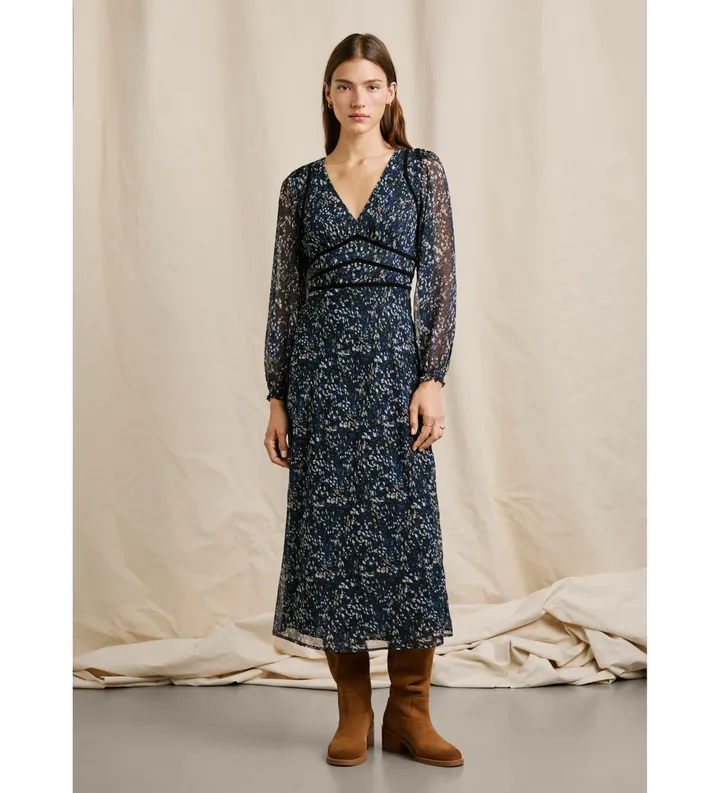 Pepe Jeans para mujer. PL9537732 Vestido Mayra negro (L), Casual, Poliéster, Manga larga