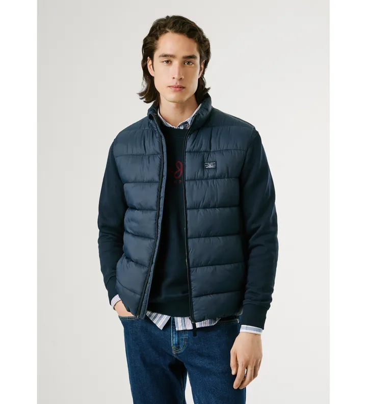 Pepe Jeans para hombre. PM4027189 Chaleco Puffer marino (L), Casual, Poliamida