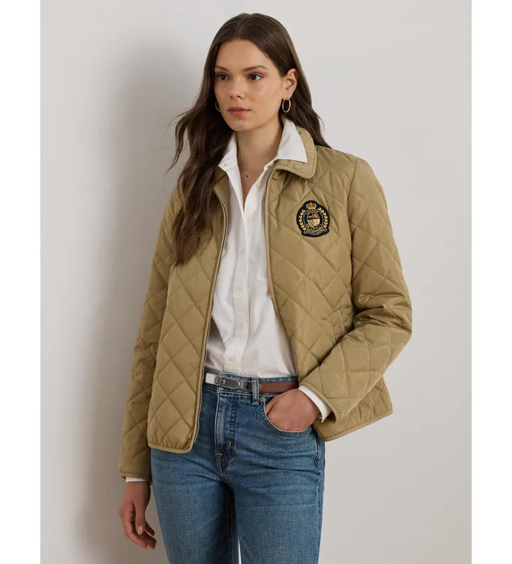 Lauren Ralph Lauren para mujer. 297979539002 Chaqueta acolchada marrón (L), Casual, Poliéster