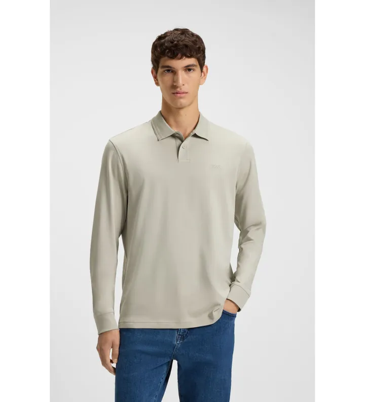 BOSS para hombre. 50527525 Polo Interlock beige (3XL), Casual, Algodón, Clásico, Manga larga