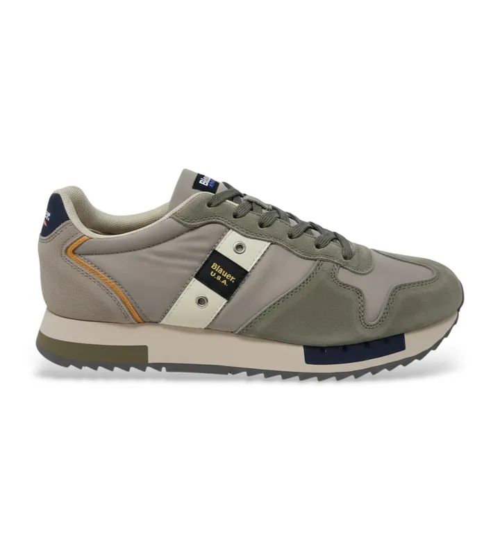Blauer para hombre. S6QUEENS01 Zapatillas Queens 01 verde (41), Piel, Plano, Cordones, Casual
