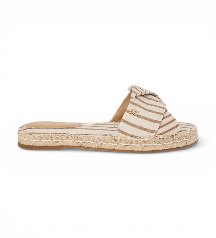 Tommy Hilfiger para mujer. FW0FW09140 Sandalias Serafina beige (36), Plano, Ninguno, Casual