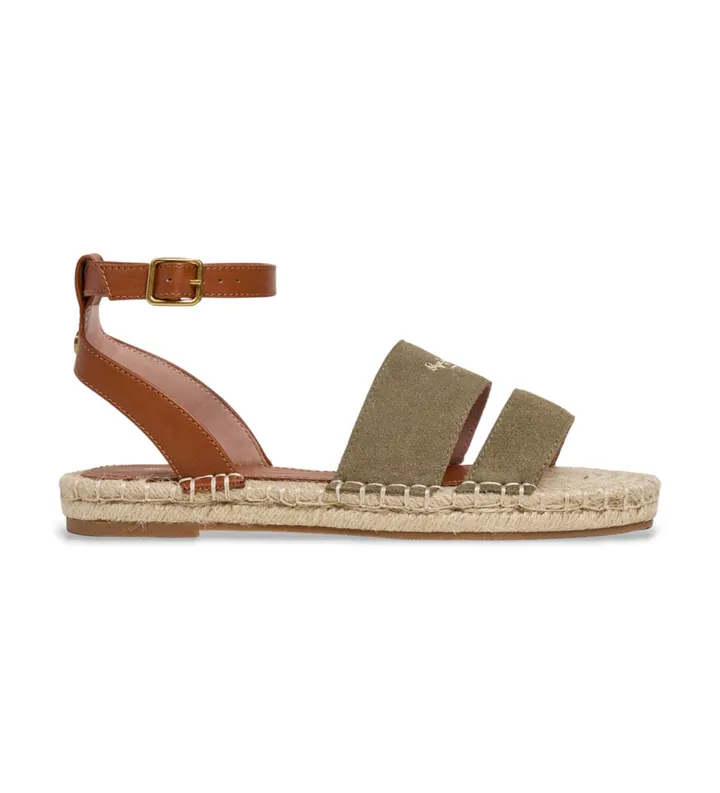Pepe Jeans para mujer. PLS900010 Sandalias de Piel Auri Street verde caqui (36), Marrón, Plano, Hebilla, Casual