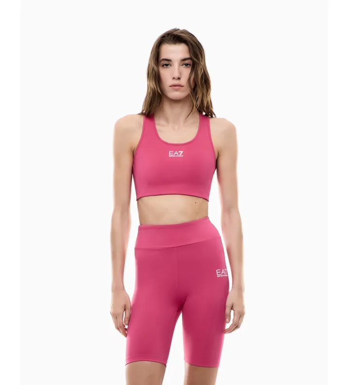 EA7 para mujer. 7W000511_AF12625 Shorts Vig
or7 rosa (L), Deportivo, Multideporte, Poliamida
