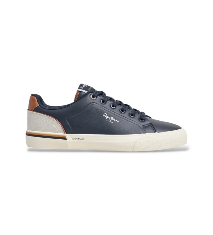Pepe Jeans para hombre. PMS300011 Zapatillas Kenton Campus marino (40), Plano, Cordones, Casual