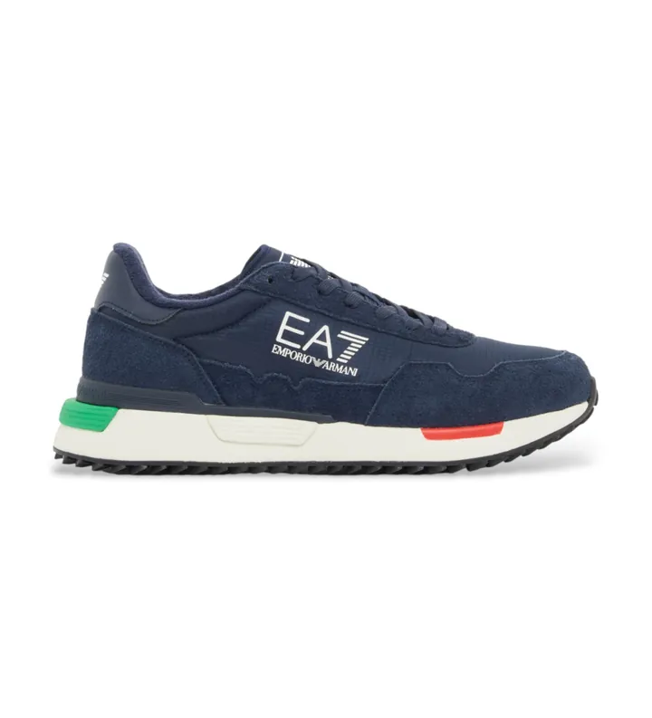 EA7 unisex. 7X000380_AF19175 Zapatillas De Piel Vintage Marino (37 1/3), Tela, Plano, 1 a 3cm, Cordones, Casual