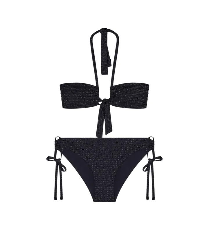 Emporio Armani para mujer. EW003391_AF20255 Bikini Lurex negro (L), Beachwear, Poliamida