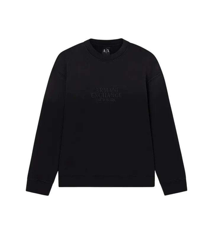 A|X Armani Exchange para hombre. XM001767AF20169UC001 Sudadera Logo Bordado negro (S), Casual, Algodón, Manga corta