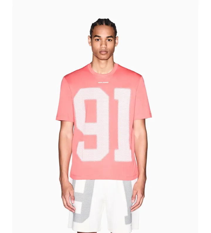 A|X Armani Exchange para hombre. XM002510AF10358U4029 Camiseta Regular Fit Plus coral (L), Casual, Algodón, Manga corta
