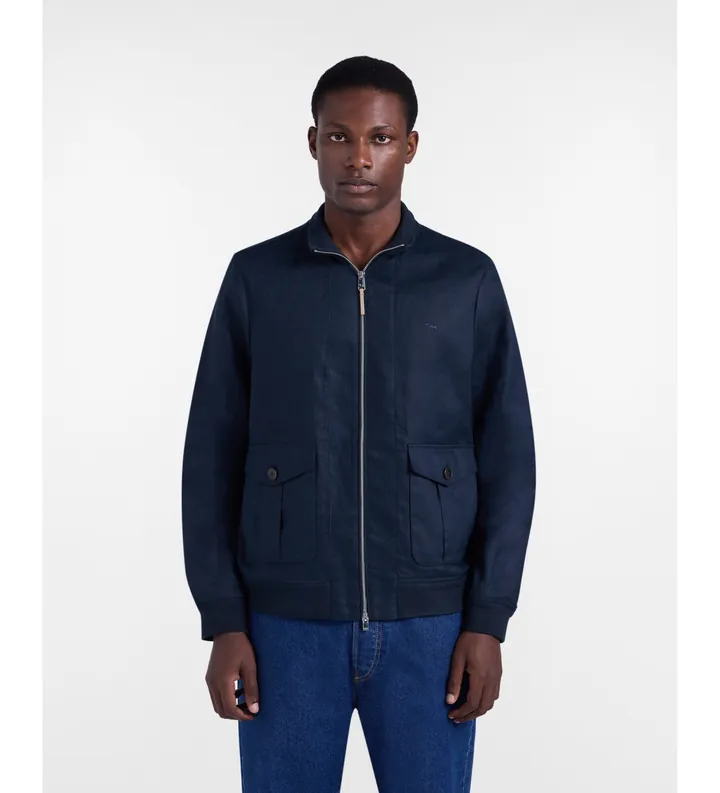 Harmont & Blaine para hombre. K0Q3030406690 Cazadora con cremallera marino (L), Casual, Lino