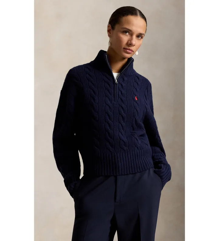Polo Ralph Lauren para mujer. 211972130004 Jersey de lana y cachemira de punto marino (L), Casual