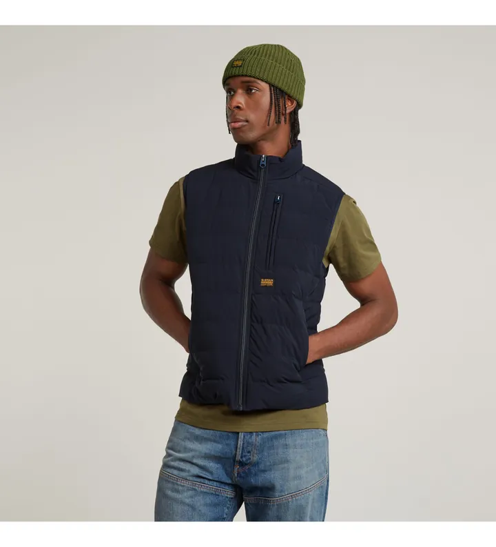 G-Star para hombre. D24277-D518-C742 Chaleco Foundation Liner marino (L), Casual, Poliéster
