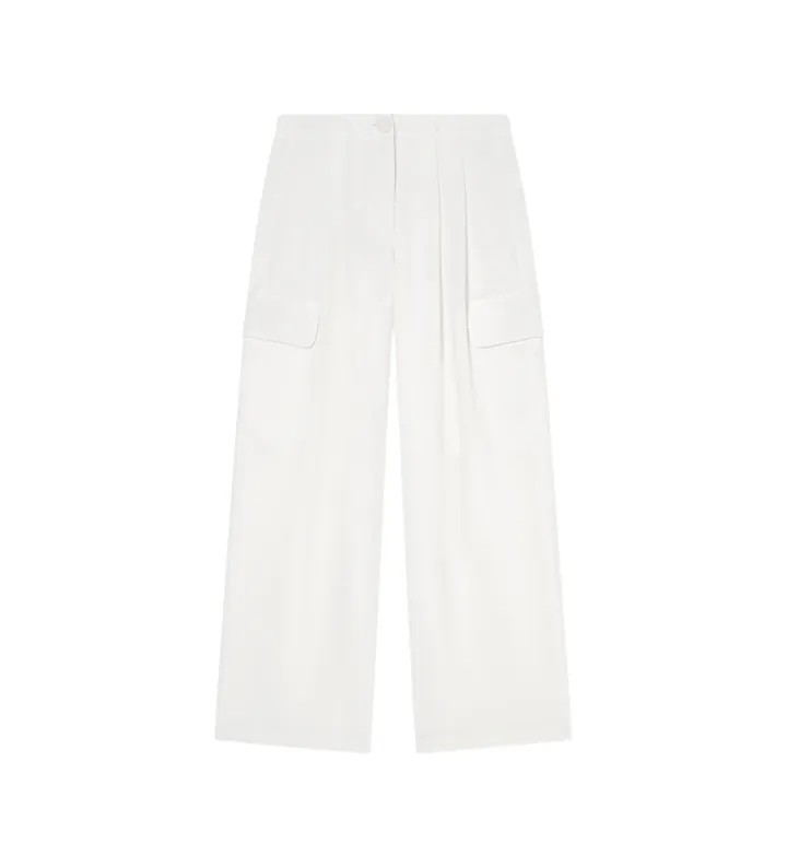A|X Armani Exchange para mujer. XW001937AF21556U1003 Pantalón Cargo Ancho blanco (S), Casual, Poliéster