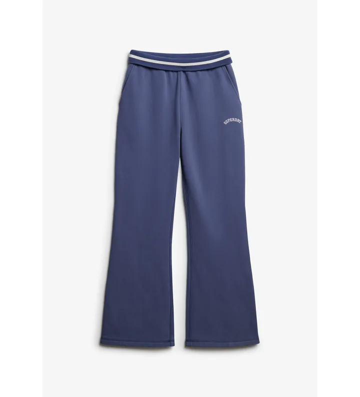 Superdry para mujer. W7011097A Pantalón Flare Jogger azul (L), Casual, Algodón