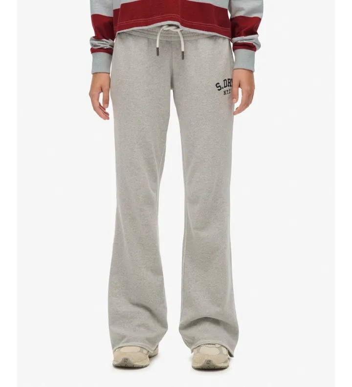 Superdry para mujer. W7011277A Pantalón Jogger Athletic Flare gris (M), Casual, Algodón