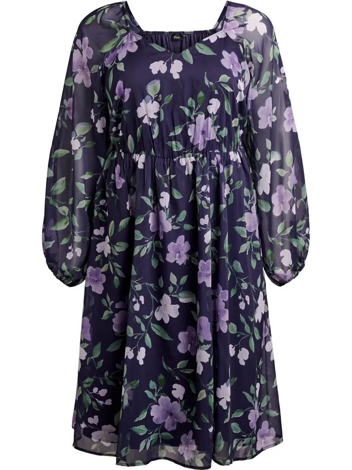 Zizzi Vestido 'Mbeatrise' navy / menta / lila / lavanda