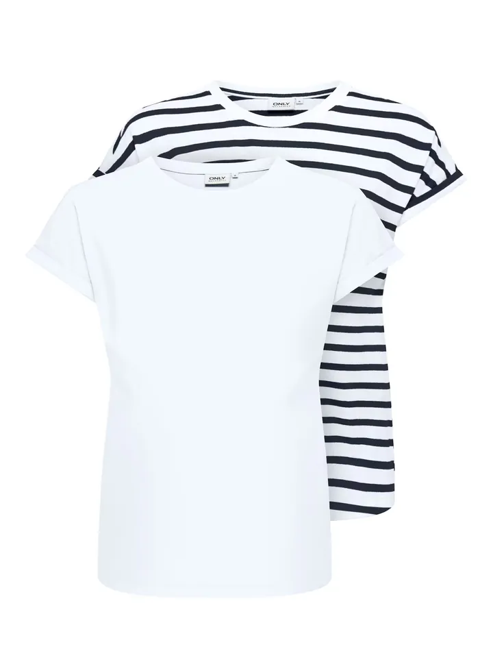 Only Tall Camiseta 'ONLHAappy' azul oscuro / blanco