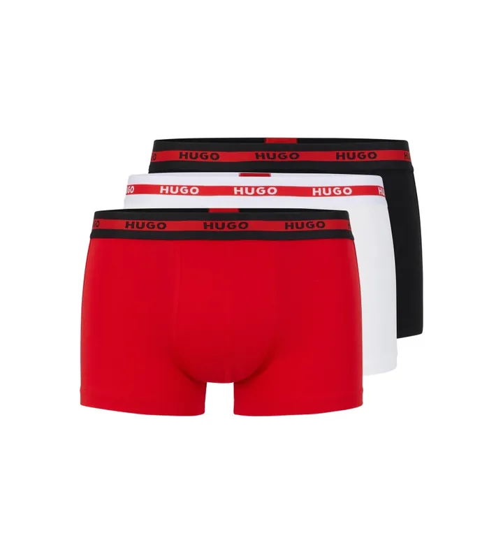 HUGO para hombre. 50492375 Pack 3 Bóxers Triplet Planet rojo, blanco, marino (L), Homewear, Algodón, Bronce