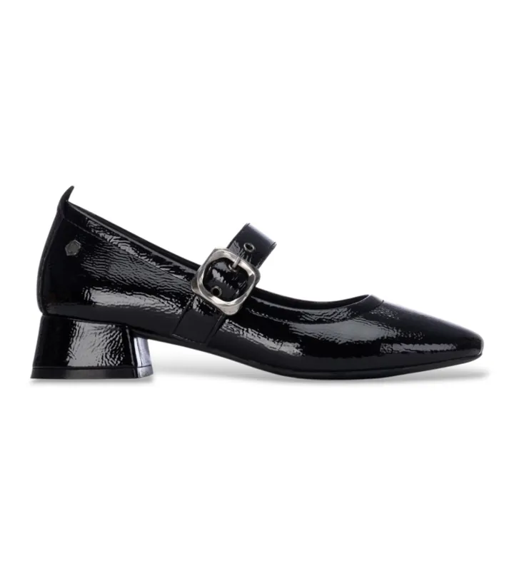 Carmela para mujer. 16436101-NEGRO Bailarinas de Piel 164361 negro (36), 3 a 5cm, Hebilla, Casual, Clásico, Charol