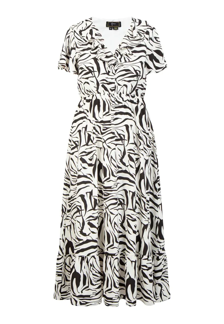 faina Vestido 'Caneva' negro / blanco
