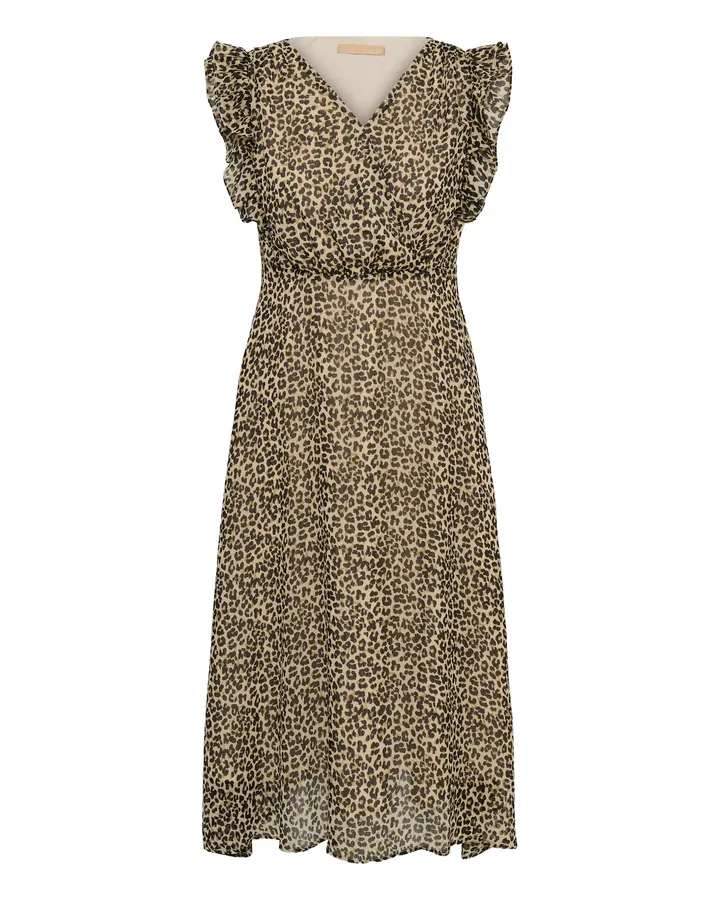 CULTURE Vestido 'Glenda ' marrón moteado / blanco cáscara de huevo