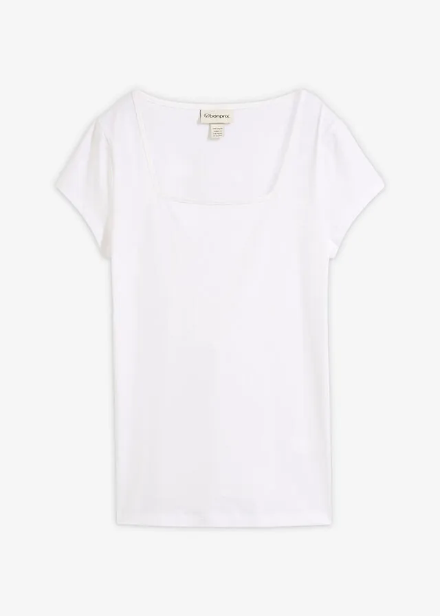 Camiseta de manga corta con escote cuadrado
