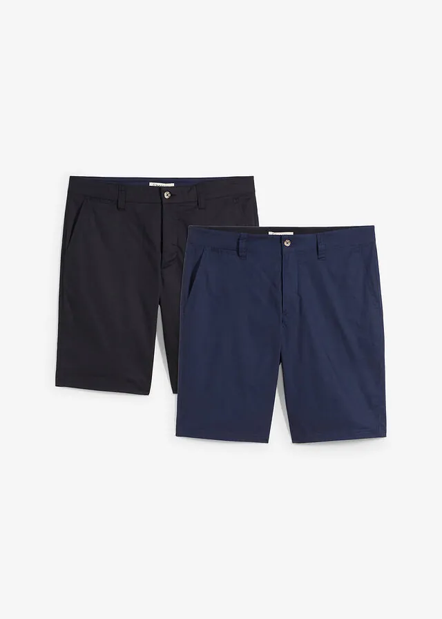 Bermudas elásticas tipo chino (2 unidades) con corte regular