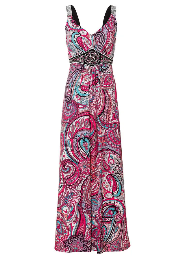 Vestido maxi con aplicaciones