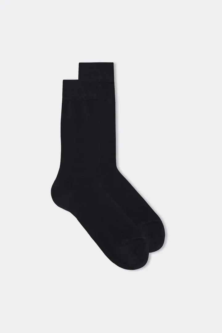 Intimissimi Calcetines Cortos de Algodón Superior Hombre Azul Tamaño 40-41